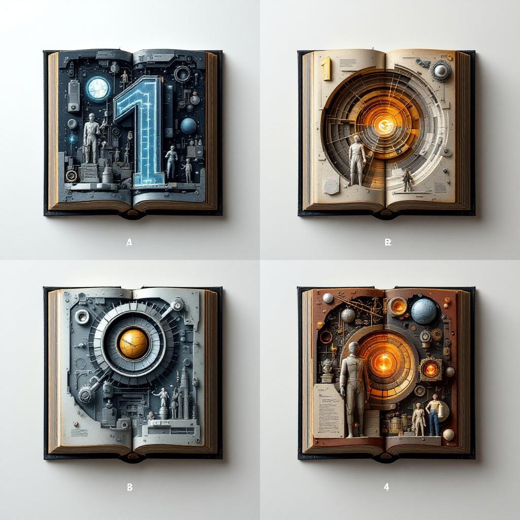 Sci-Fi Book Sculptures